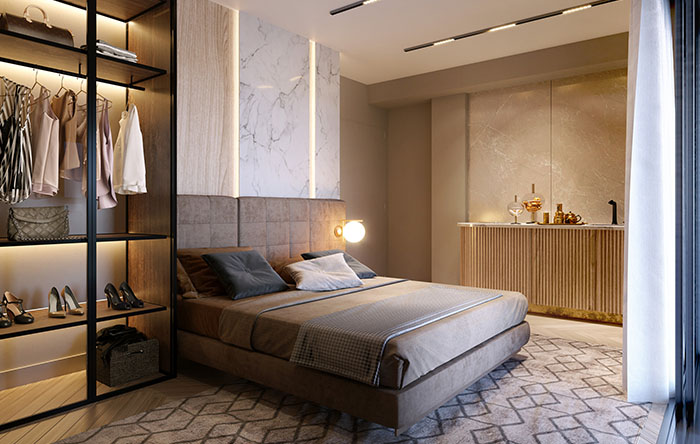 Como decorar quarto de casal com closet integrado