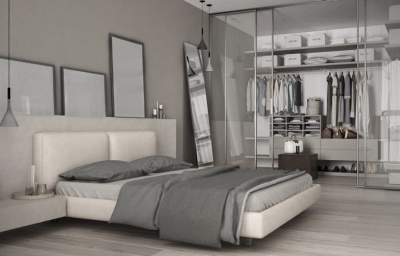 como decorar quarto de casal com closet integrado