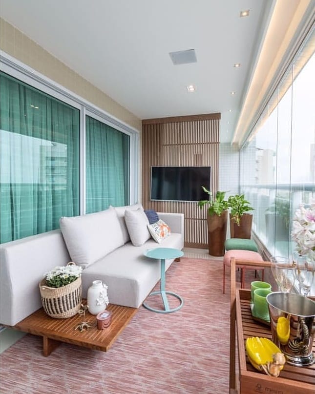 privacidade em sacada de vidro