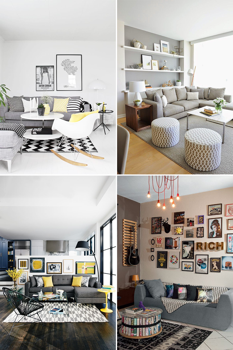 como decorar sala com sofá cinza gastando pouco