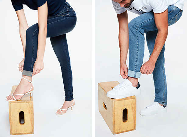 como dobrar a barra do macacão jeans para um visual cool