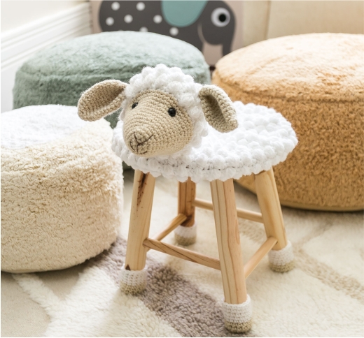 diy banquinho amigurumi passo a passo