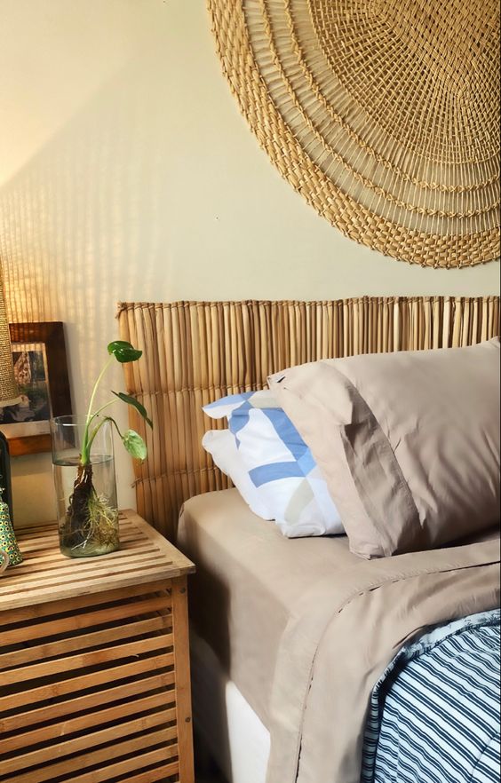 Como fazer cabeceira de cama artesanal de palha