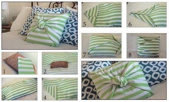 técnica de furoshiki para capas de almofada