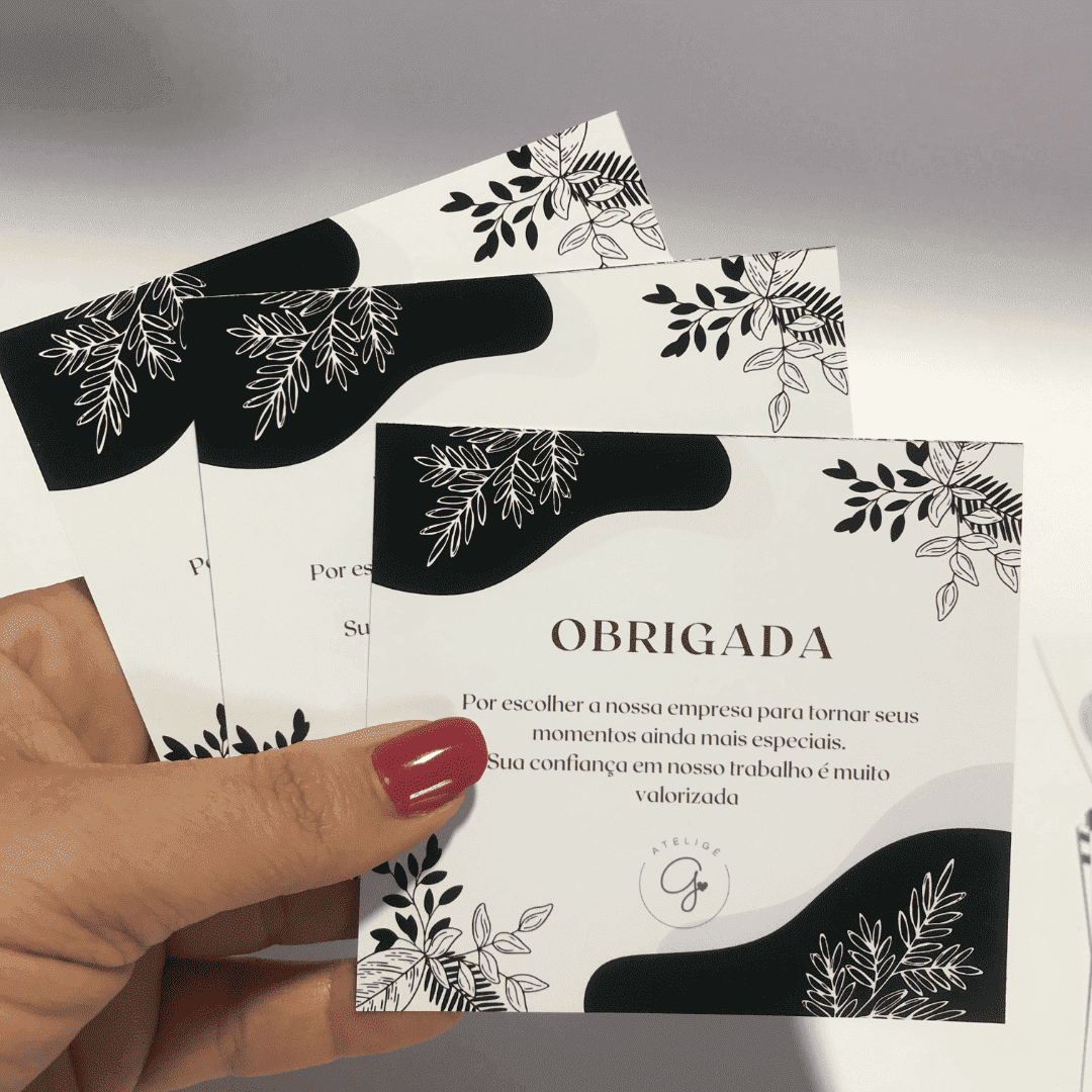 ideias de design para cartões de agradecimento