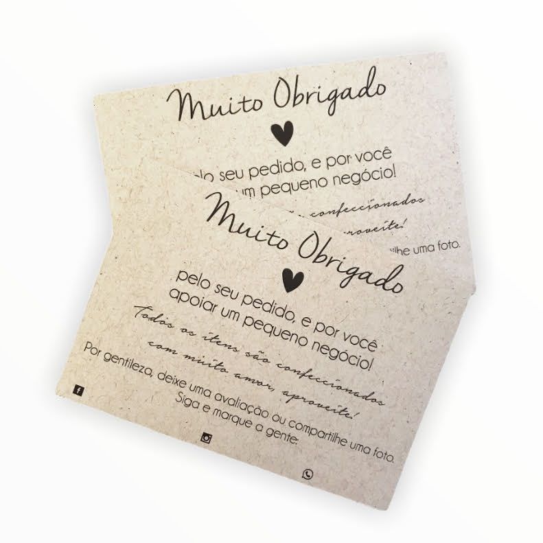 papel ideal para cartões de agradecimento