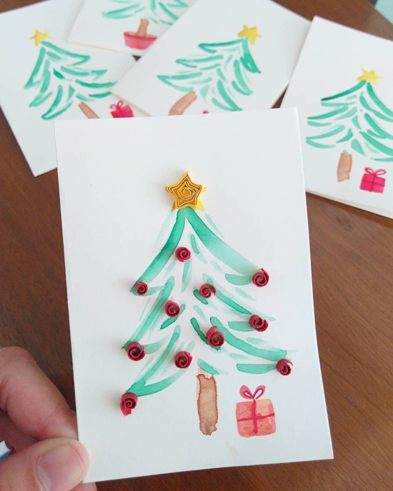 como fazer cartões de natal com crianças passo a passo