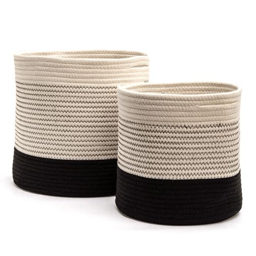 cesto de corda de algodão zigue zague
