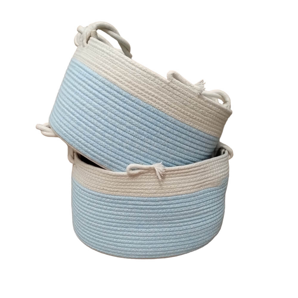 cesto de corda de algodão zigue zague