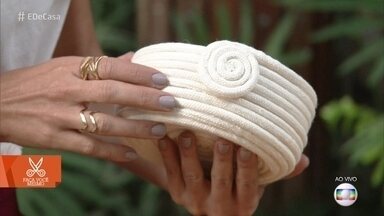 Como fazer cesto de corda de algodão na máquina