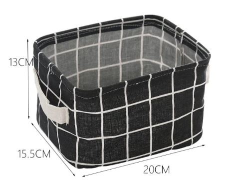 cesto organizador de tecido com manta