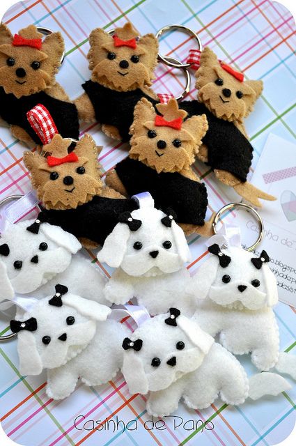 Como fazer chaveiros de feltro de animais