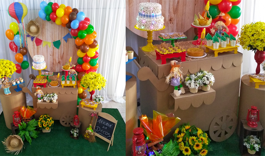 Como fazer decoração de festa infantil com papelão