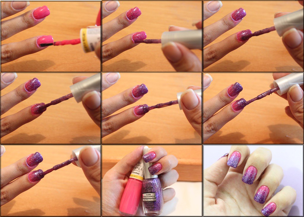 Como fazer degradê nas unhas com esponja