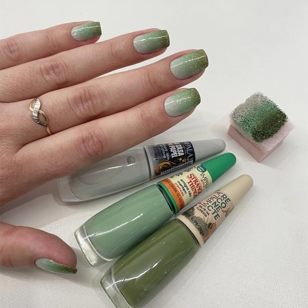 tutorial unhas degradê esponja