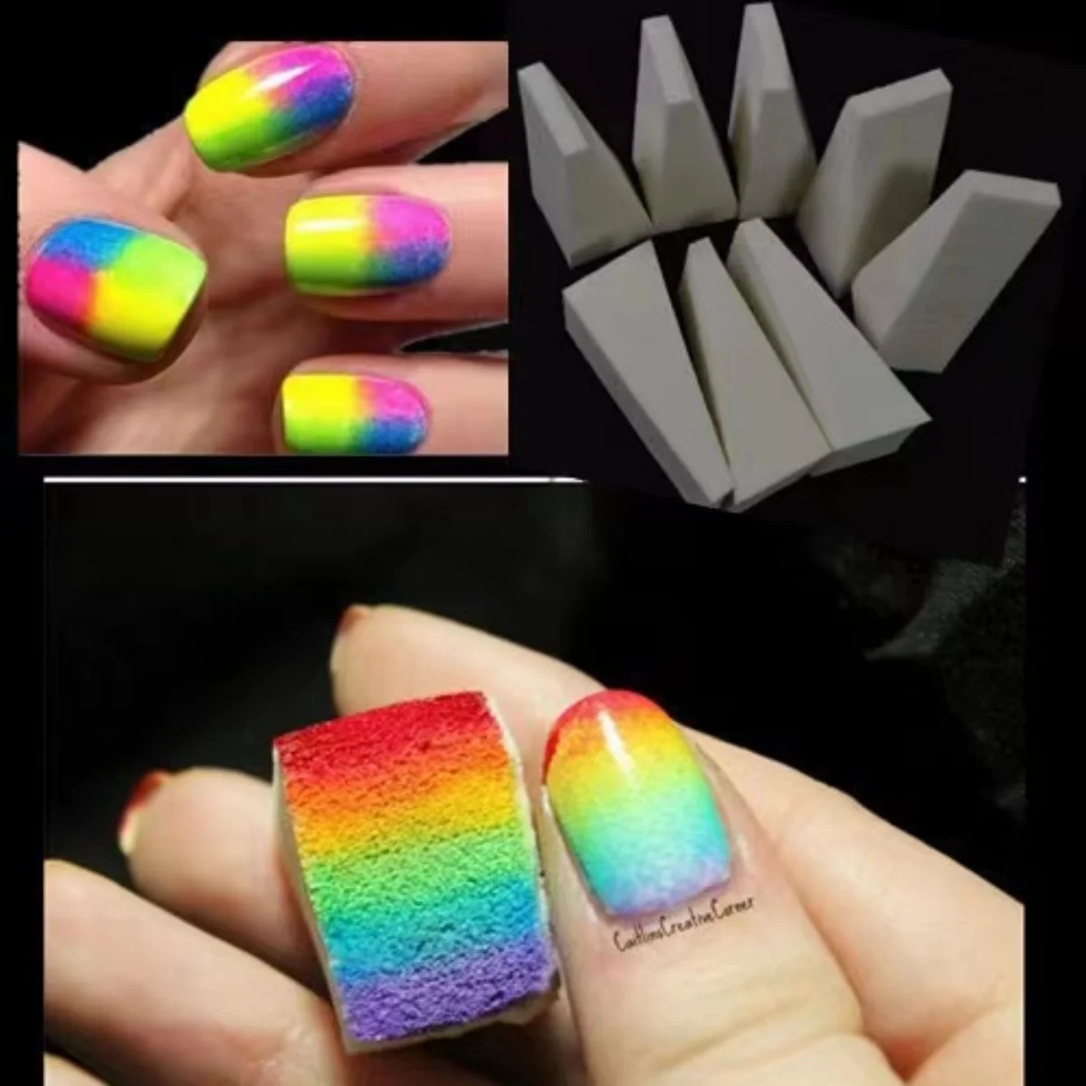 unhas com efeito degradê passo a passo