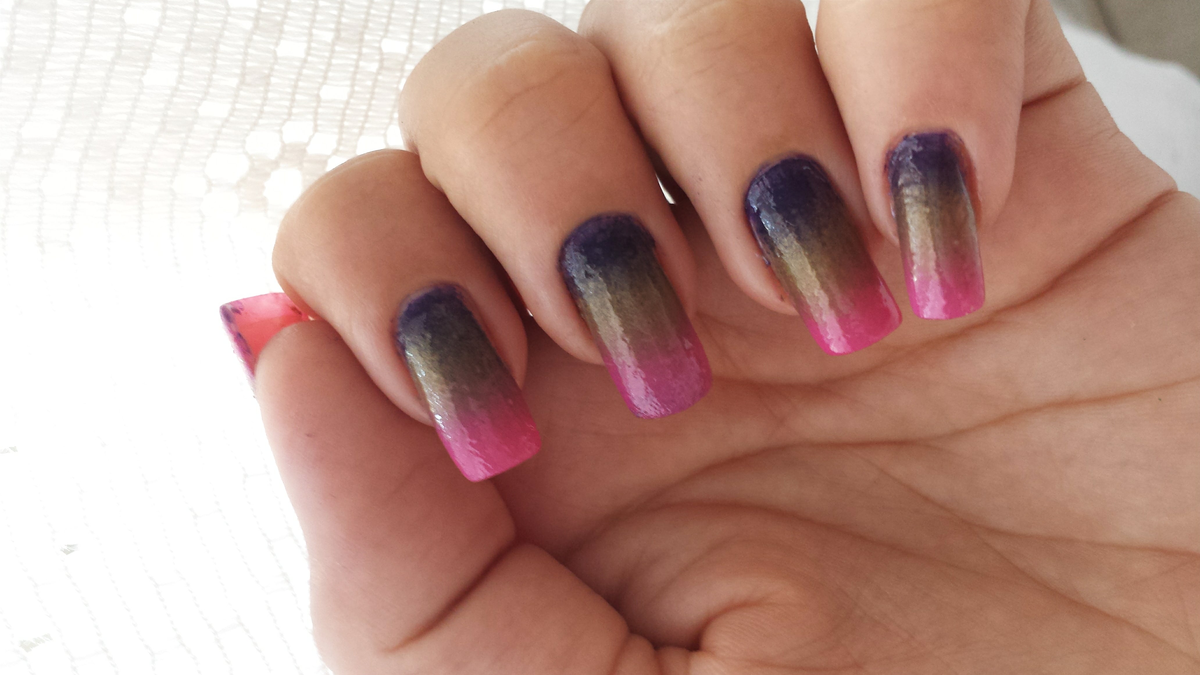 tutorial unhas degradê esponja