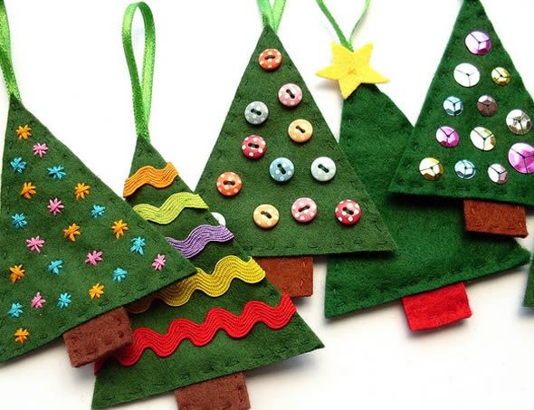 Como fazer enfeite de Natal de feltro para árvore