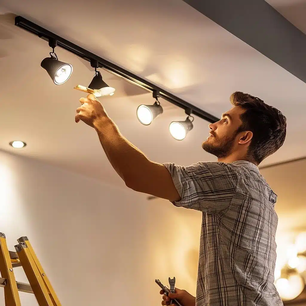 luminária de trilho industrial caseira