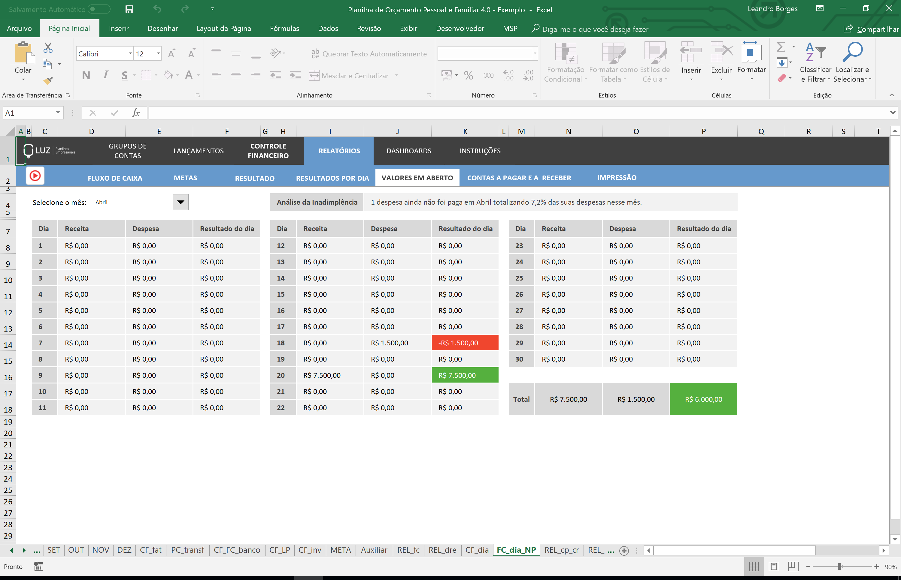 modelo excel orçamento familiar gratuito