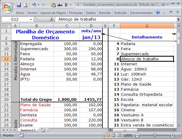 modelo excel orçamento familiar gratuito