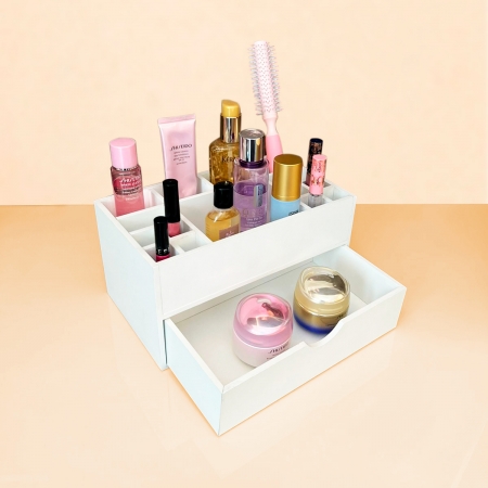 organizador de maquiagem com divisórias mdf