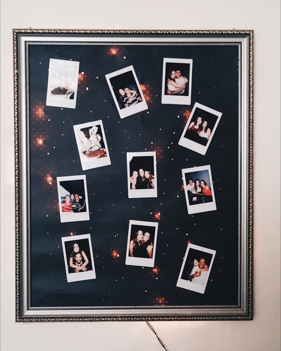 como fazer painel de fotos para festa feminina