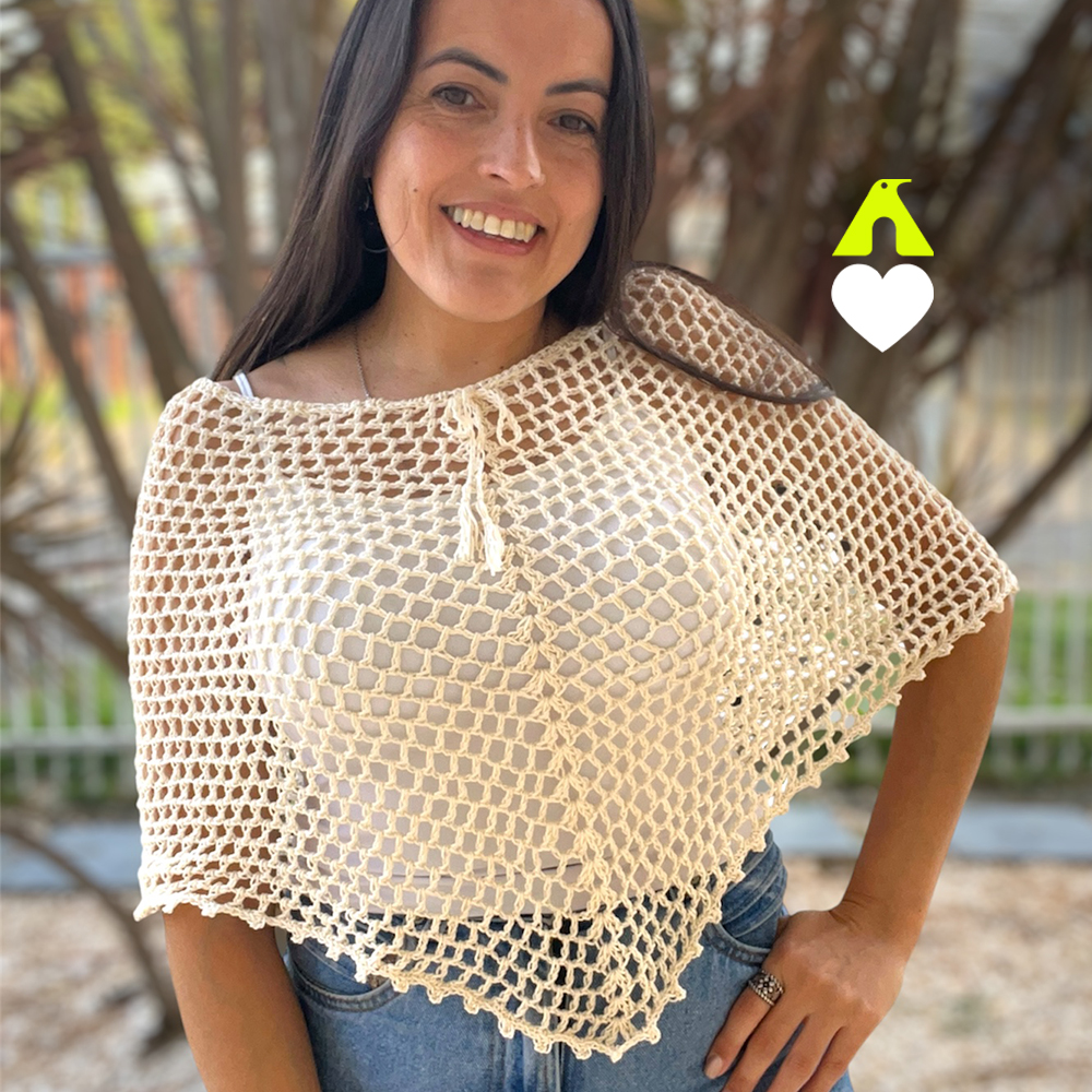 como fazer poncho de croche