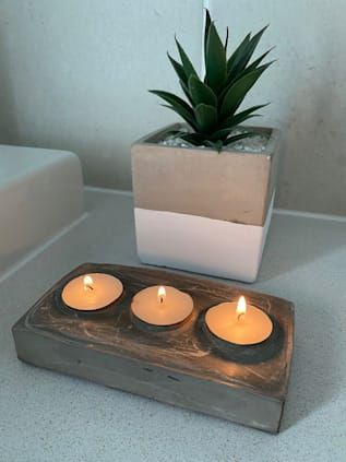 Como fazer porta-velas de cimento rústico