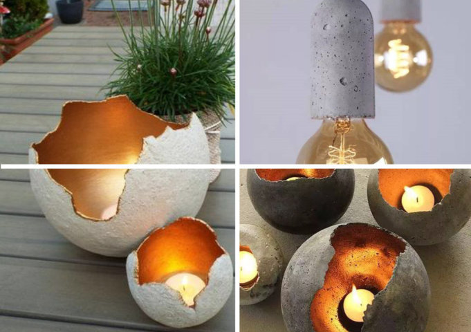 como fazer porta vela de cimento rústico