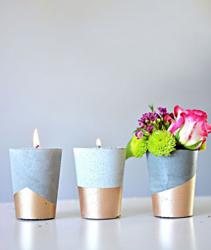 Como fazer porta-velas de cimento rústico