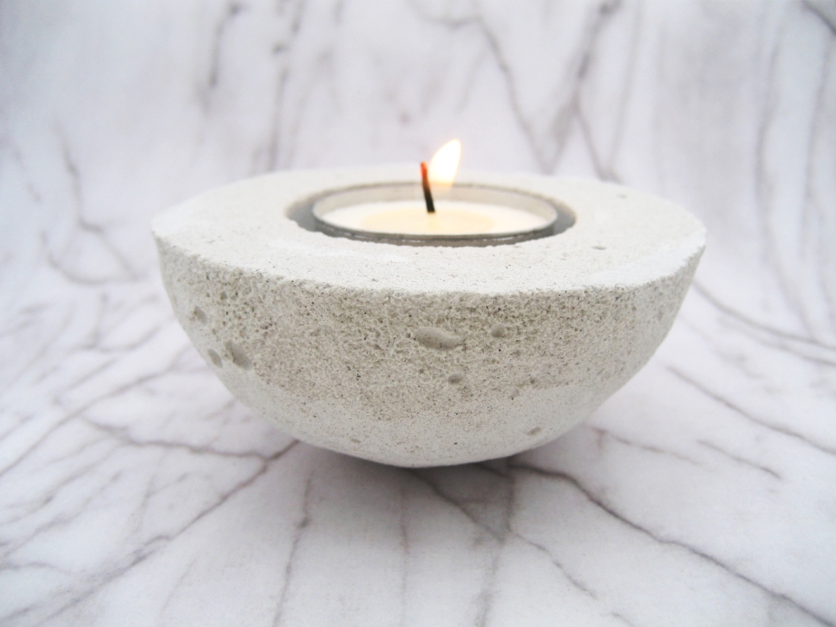 DIY porta velas de concreto passo a passo