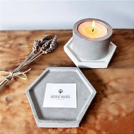 porta velas artesanal cimento fácil