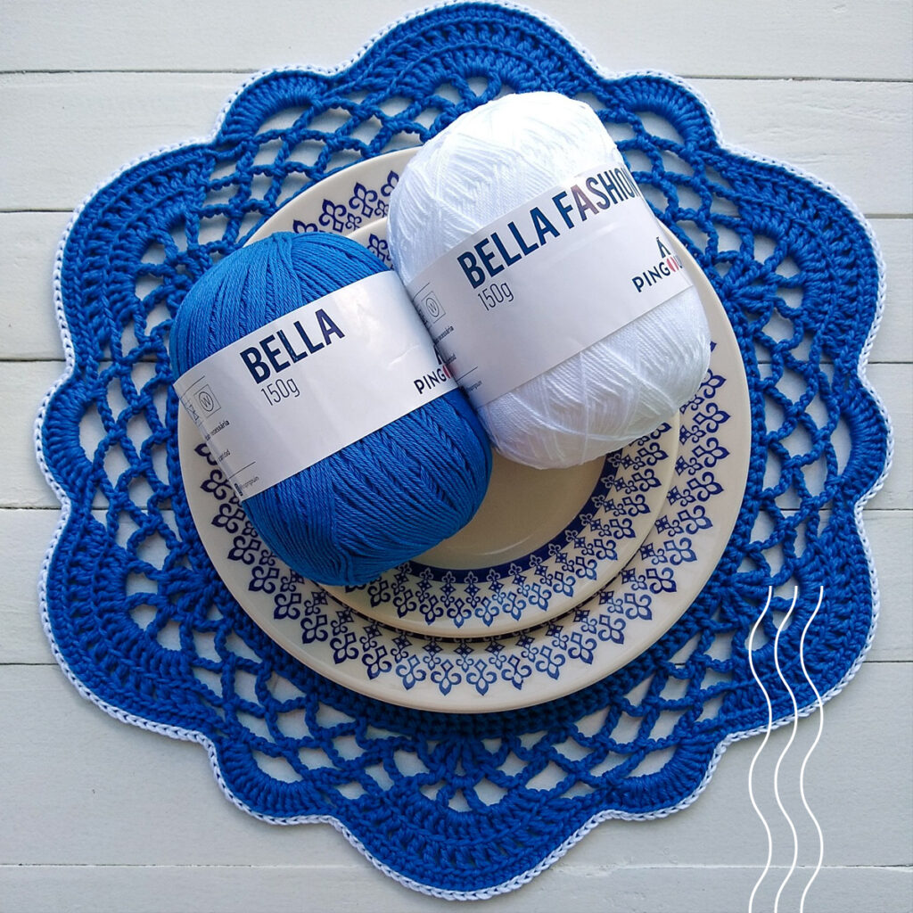 receita sousplat de crochê quadrado fácil