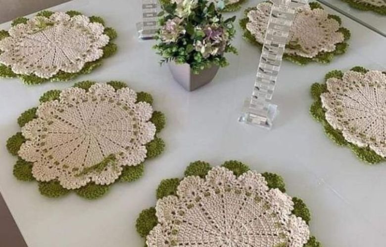 medidas padrão sousplat de crochê mesa posta