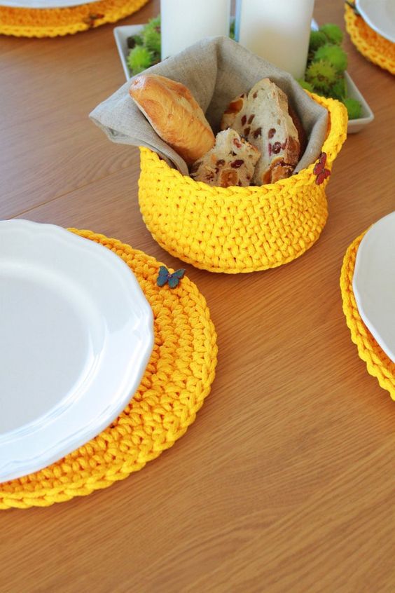 Como fazer sousplat de crochê redondo e quadrado