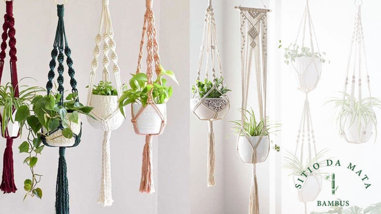 Como fazer suporte de plantas com macramê fácil