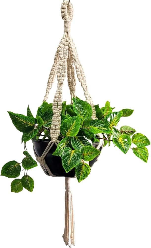 passo a passo suporte de vaso macramê com nó quadrado