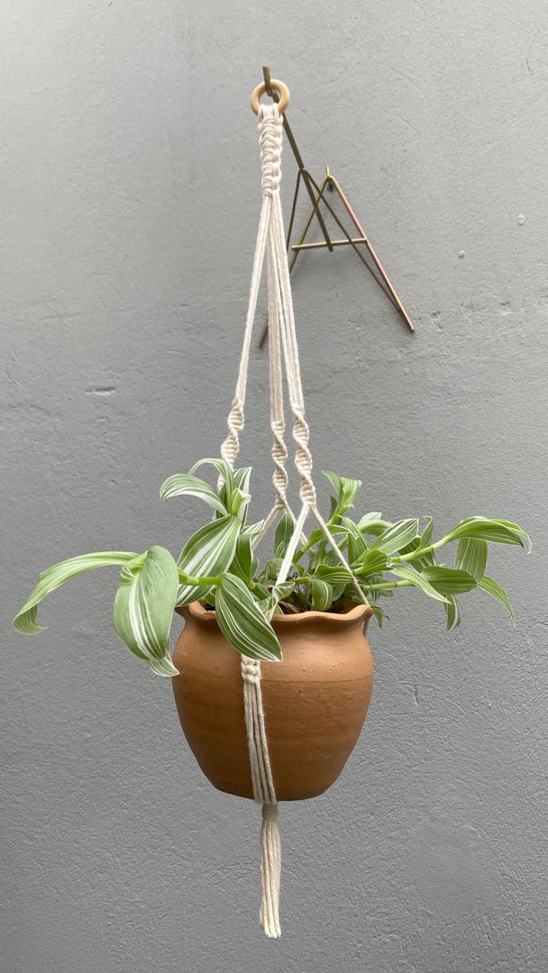 Como fazer suporte de plantas com macramê fácil