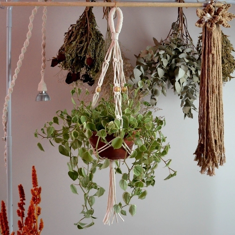 Como fazer suporte de plantas com macramê fácil