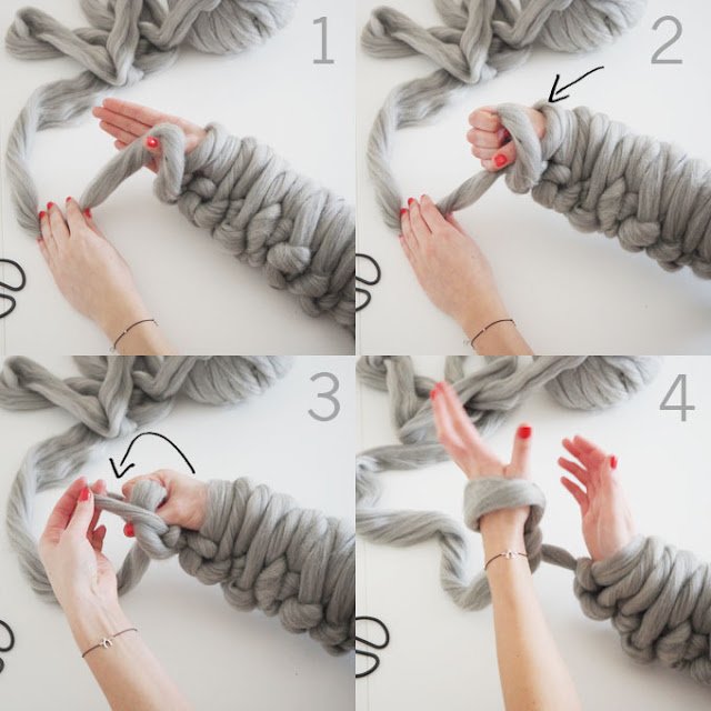 Como fazer tricô de braço (arm knitting) para mantas