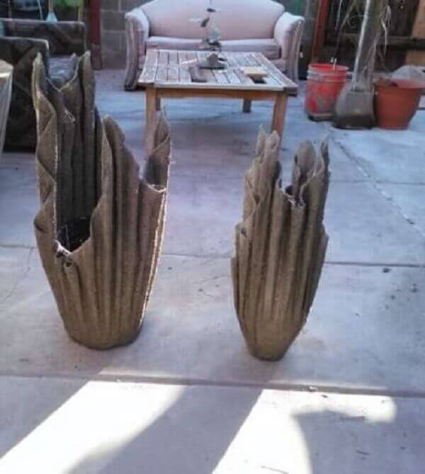 Como fazer vasos de toalha e cimento