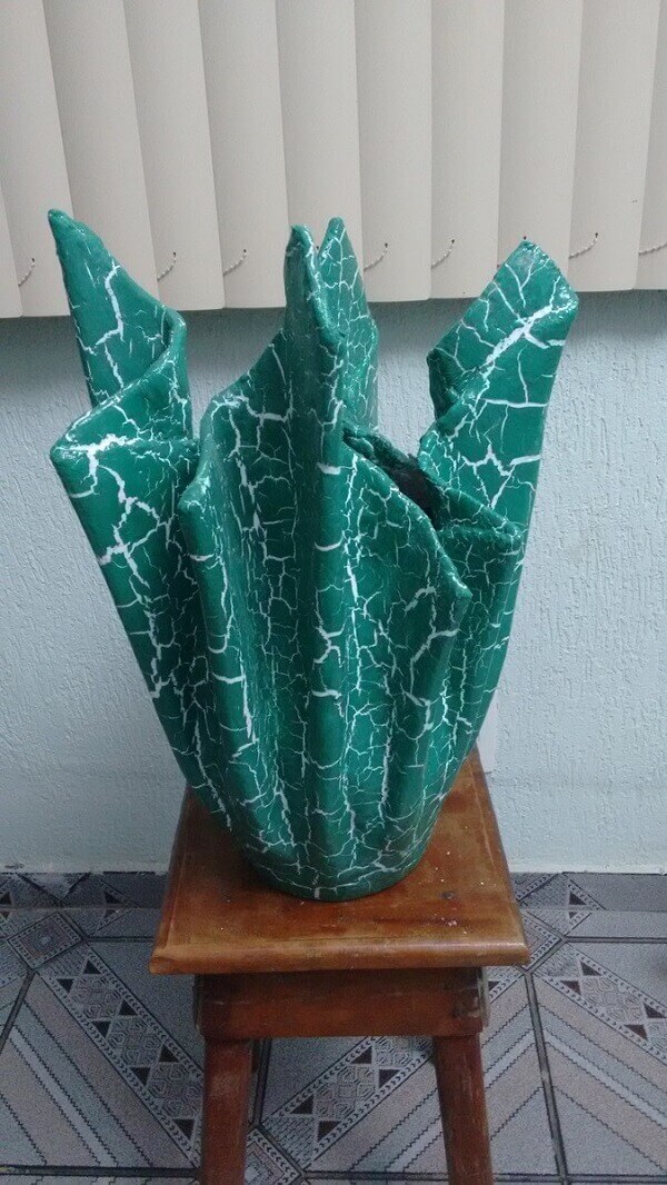 como fazer vaso de cimento com toalha