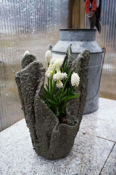 diy vaso de cimento rústico