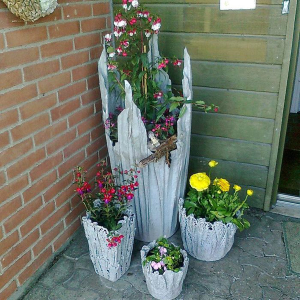 como fazer vaso de cimento com toalha