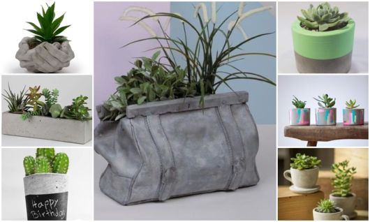 Como fazer vasos de toalha e cimento