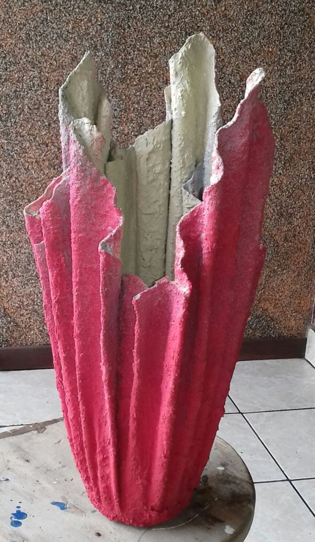 Como fazer vasos de toalha e cimento