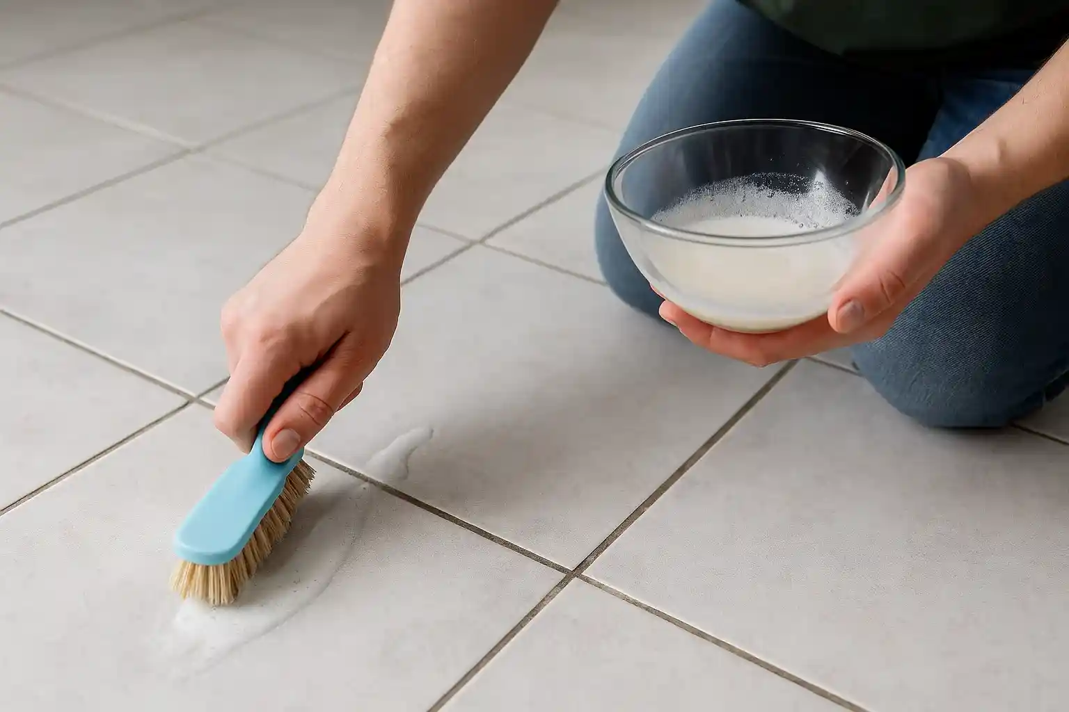 receita caseira para limpar rejunte encardido