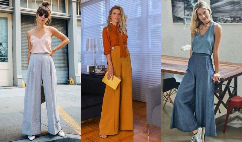 calça pantalona wide leg