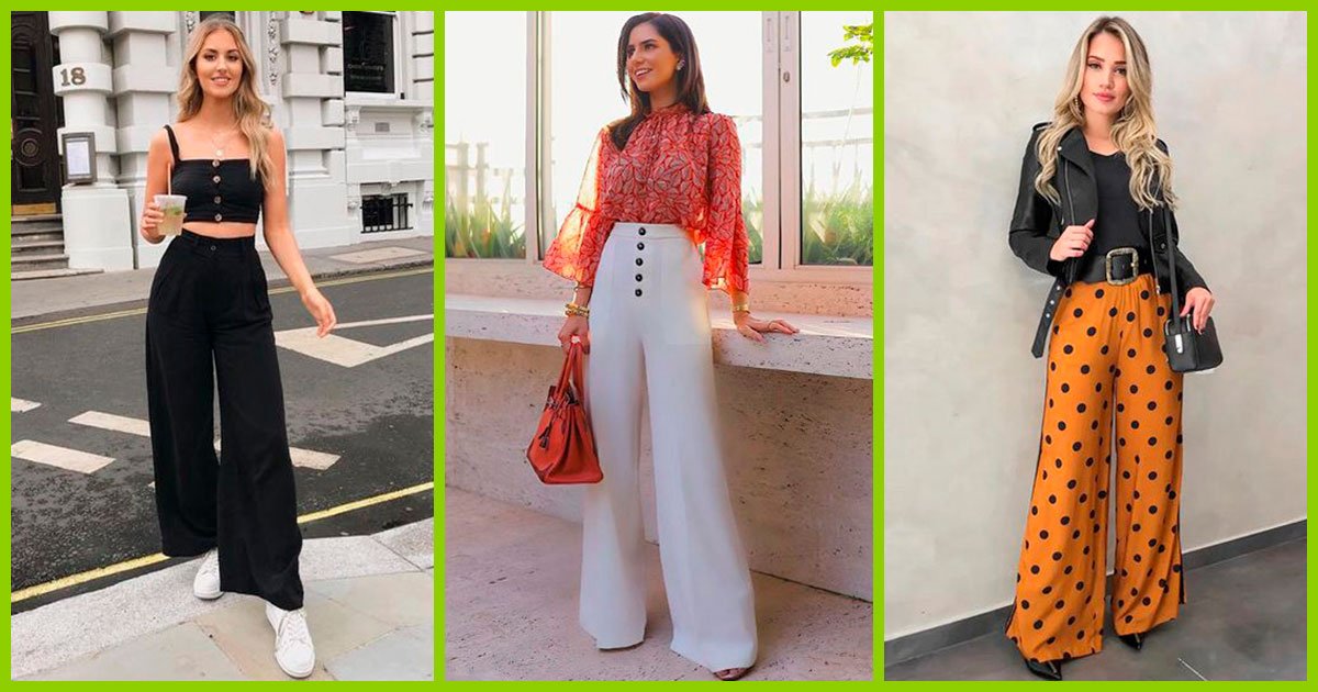 looks com calça pantalona para trabalhar